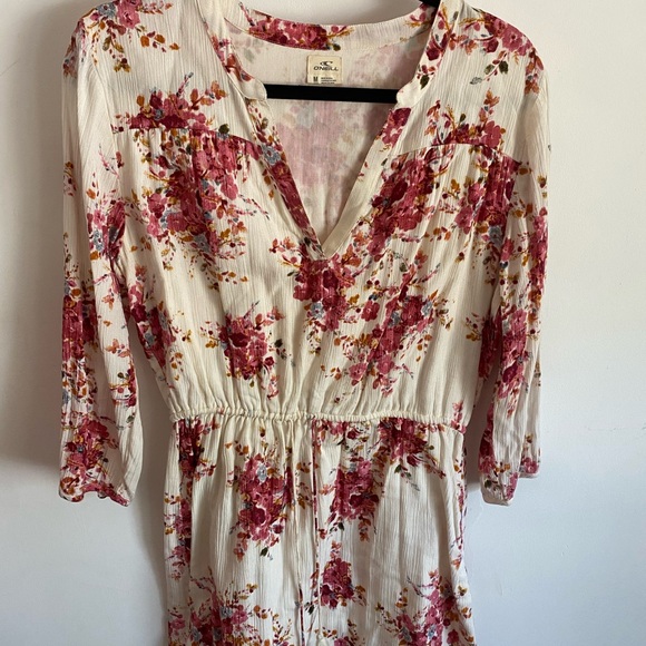 O'Neill Dresses & Skirts - O'Neill‎ Floral Tunic Dress with Drawstring Waistband Beach Boho